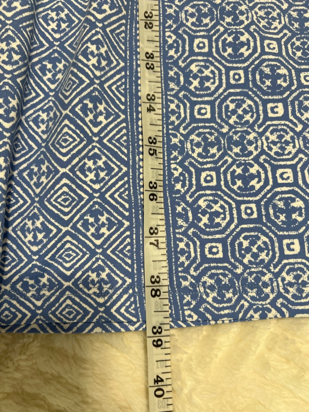 J. McLaughlin Lola Dress Blue Tile Print Sleeveless Shift Dress Large - Picture 14 of 15